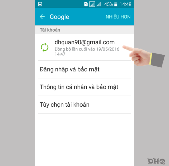 Chọn tài khoản
